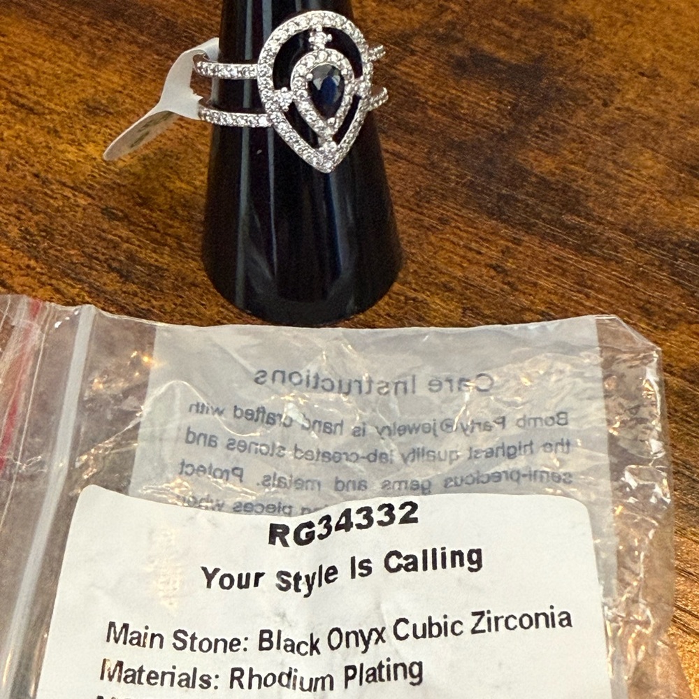 Silver and Black Ring